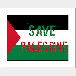 Save Palestine Flag Posters and Art